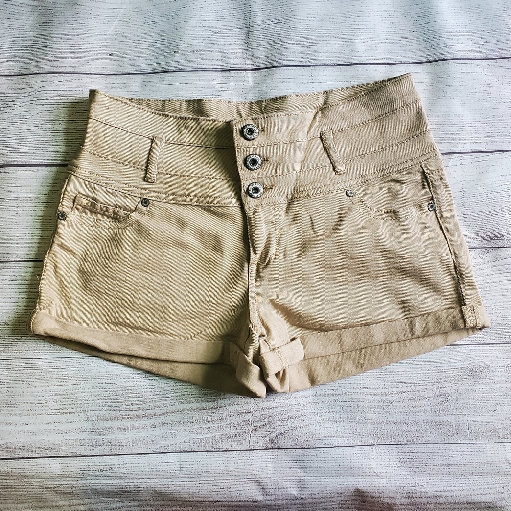 3/$25 Blue Asphalt Tan High waisted shorts